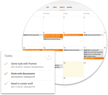 Calendar and tasks